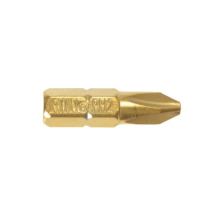 IRWIN PHILLIPS Ph2 TiN Titanium Coated Insert Bit Ø6,35 mmx25 mm (2un.)