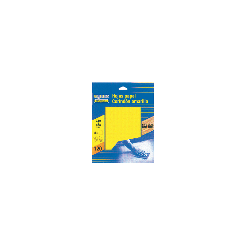 BELFLEX Yellow Corundum Paper Sheets Assortment G120 230 x 280 mm