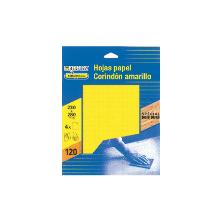 BELFLEX Yellow Corundum Paper Sheets Assortment G120 230 x 280 mm