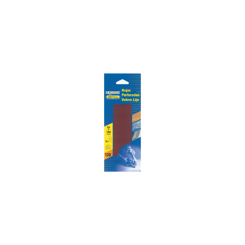 Folha Perfurada com Velcro de Lixa G120 93 x 185 mm BELFLEX