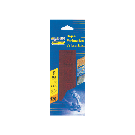 BELFLEX Punched Sandpaper Sheets with Velcro System G120 93 x 185 mm