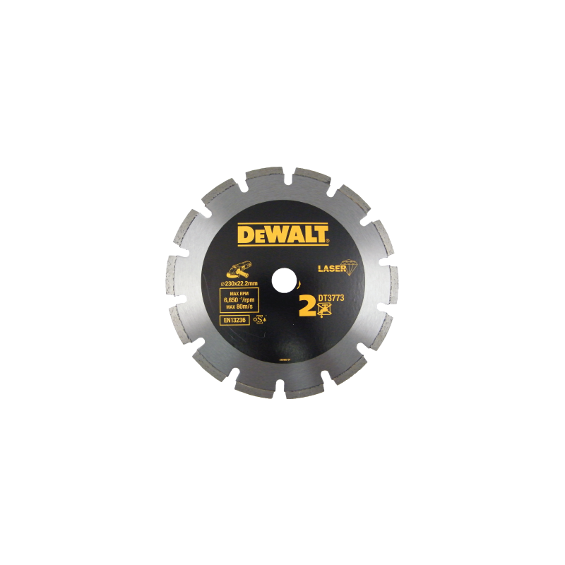 Lâmina de Diamante de Alto Rendimento para Corte de Materiais Duros/Granitos 230x22.2mm DeWALT Lâmina de Diamante de Alto Rendimento para Corte de Materiais Duros/Granitos 230x22.2mm DeWALT