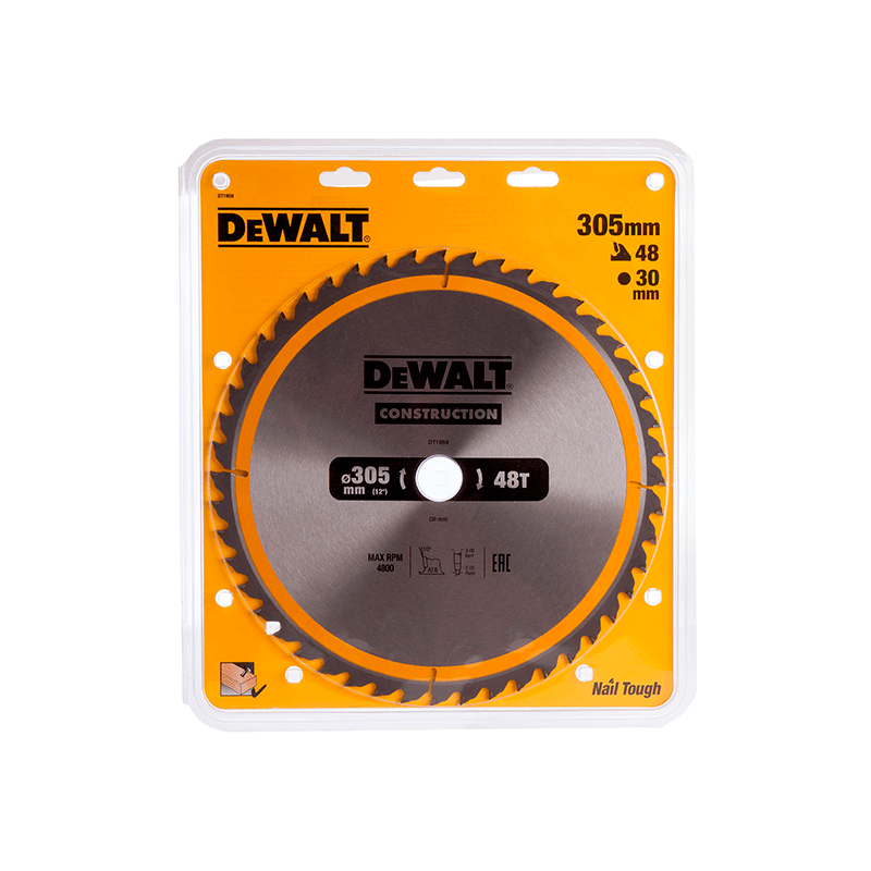 Hoja para sierra circular estacionaria DeWalt (305mm x 30mm x 48D) Hoja para sierra circular estacionaria DeWalt (305mm x 30mm x 48D)