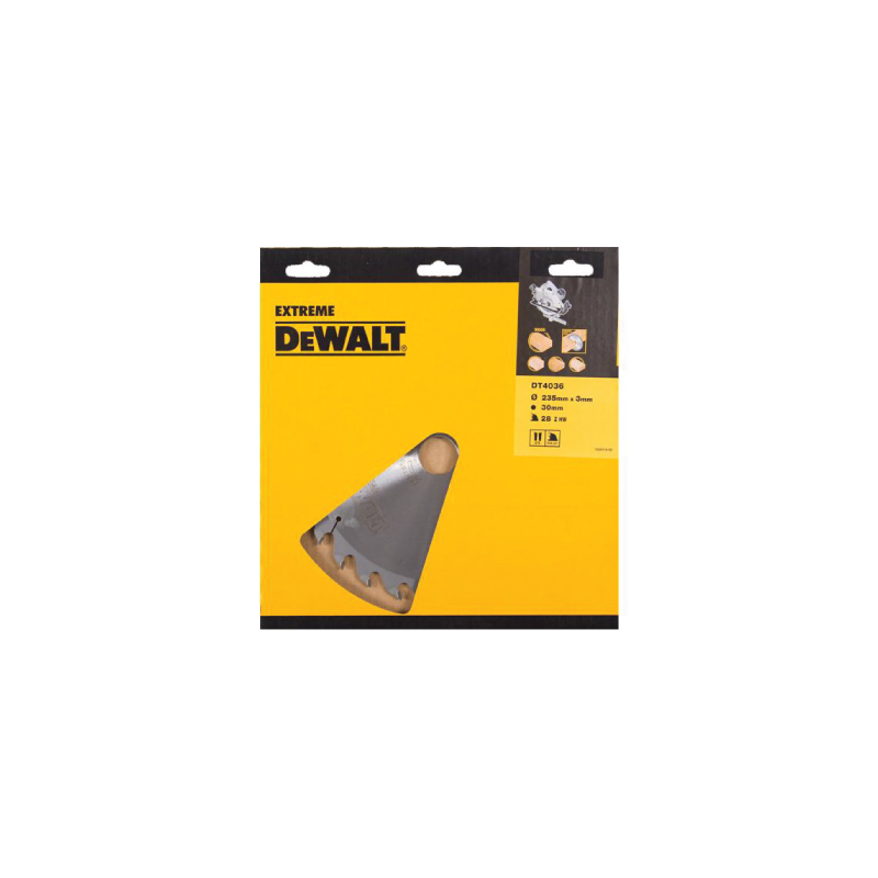 Lâmina para serra circular portátil para construção Extreme DeWalt (235mm x 30mm x 28D) Lâmina para serra circular portátil para construção Extreme DeWalt (235mm x 30mm x 28D)