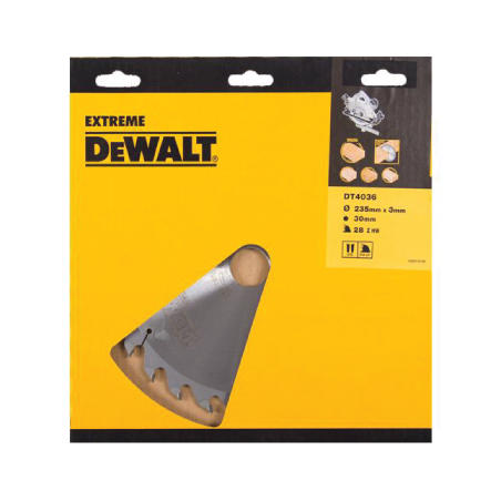 Lâmina para serra circular portátil para construção Extreme  DeWalt (235mm x 30mm x 28D)