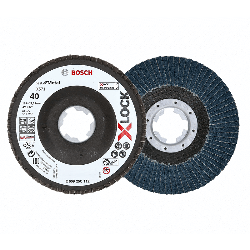 BOSCH 115 mm Grain 40 Grinding Disc X-Lock - 2 Pieces BOSCH 115 mm Grain 40 Grinding Disc X-Lock - 2 Pieces