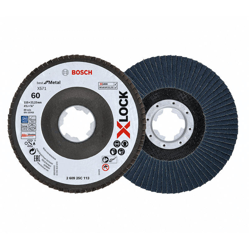 BOSCH 115 mm Grain 60 Grinding Disc X-Lock - 2 Pieces BOSCH 115 mm Grain 60 Grinding Disc X-Lock - 2 Pieces