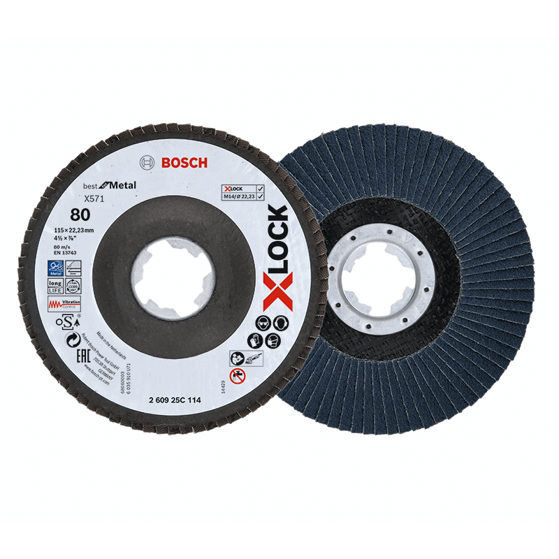 BOSCH 115 mm Grain 80 Grinding Disc X-Lock - 2 Pieces BOSCH 115 mm Grain 80 Grinding Disc X-Lock - 2 Pieces