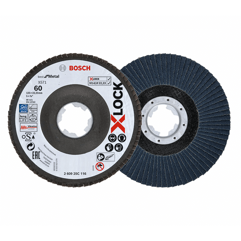 BOSCH 125 mm Grain 60 Grinding Disc X-Lock - 2 Pieces BOSCH 125 mm Grain 60 Grinding Disc X-Lock - 2 Pieces