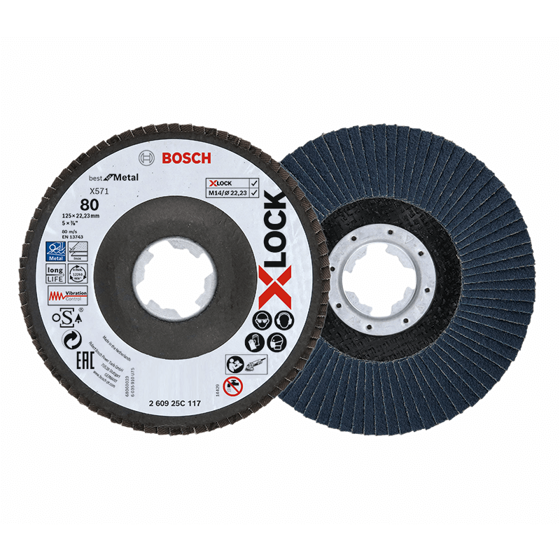 BOSCH 125 mm Grain 80 Grinding Disc X-Lock - 2 Pieces BOSCH 125 mm Grain 80 Grinding Disc X-Lock - 2 Pieces