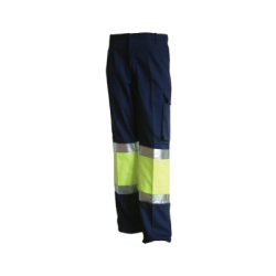 CALÇA ALTA VISIBILIDADE BICOLOR EM SARJA