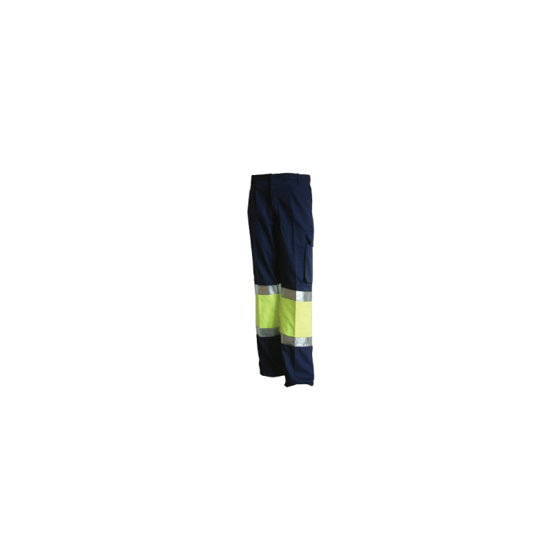 CALÇA ALTA VISIBILIDADE BICOLOR EM SARJA