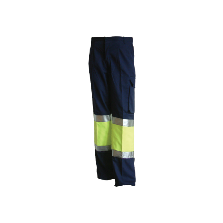 CALÇA ALTA VISIBILIDADE BICOLOR EM SARJA