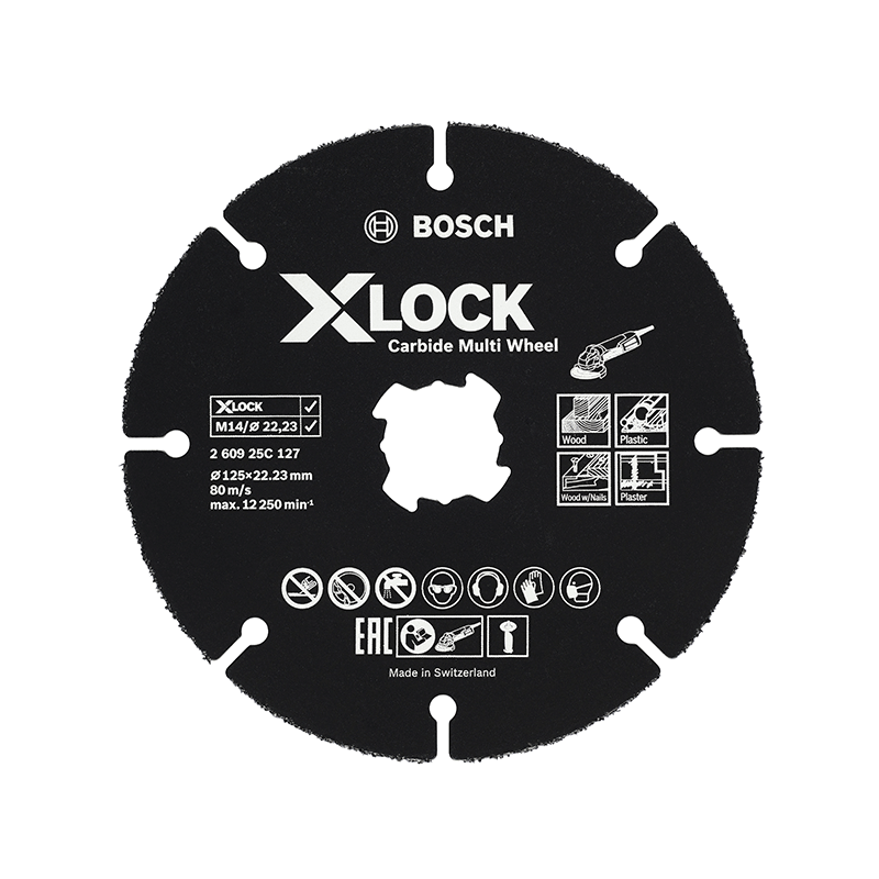 BOSCH 125 mm Cutting Disc Carbide Multi Wheel X-LOCK