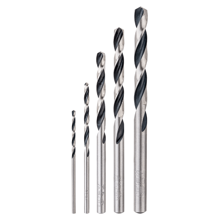 BOSCH 2-6 mm Metal and Wood Spiral Bits - 5 Pieces
