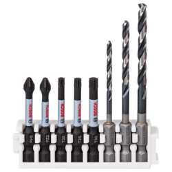 BOSCH Impact Control Screwdriver Bit and Metal/Wood Drill Bit Set - 8 Pieces