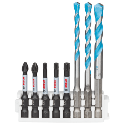 BOSCH Impact Control Screwdriver Bit and Multi-Purpose Drill Set - 8 Pieces