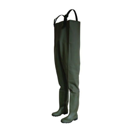 BOTA PESCADOR COM PEITILHO PVC VERDE