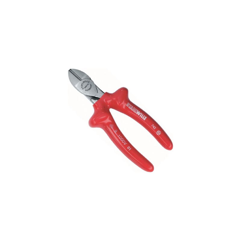 STAHLWILLE VDE Side Cutter, Insulated, with Plastic Sleeves Handle 145 mm STAHLWILLE VDE Side Cutter, Insulated, with Plastic Sleeves Handle 145 mm