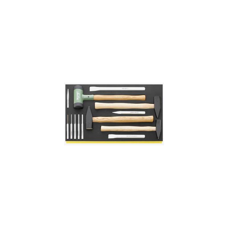 STAHLWILLE TCS 1/3 Tray System with Hammers + Punches + Chisels (13 un.)