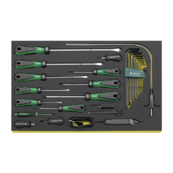 STAHLWILLE TCS 3/3 Tray System with Screwdrivers + Hexagon Key Wrenches +