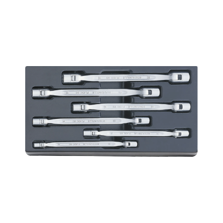 STAHLWILLE Tool 1/3 Tray System with Double Ended Flexi-Joint Spanners FLEXI nº 29 (6 un.)