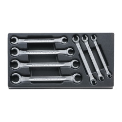 STAHLWILLE Tool 1/3 Tray System with Double Ended Open Ring Spanners, Angled nº 24 (7 un.)
