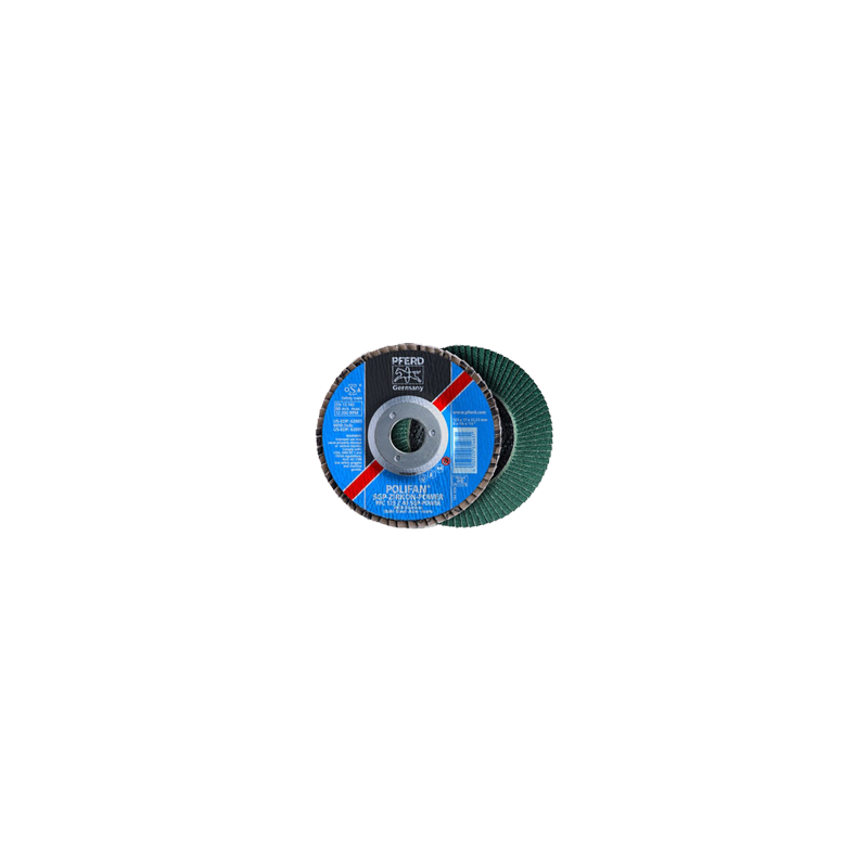 PFERD Polifan Flap Discs Special Line SGP Steel/Inox Type SGP Zirkon-Power PFC 115 Z 40 SGP-Power/22,23 PFERD Polifan Flap Discs Special Line SGP Steel/Inox Type SGP Zirkon-Power PFC 115 Z 40 SGP-Power/22,23