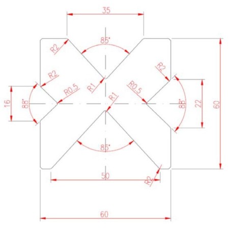 MATRIZ 4V 60X60X1050MM