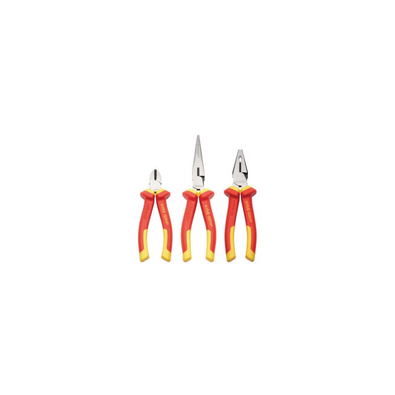 IRWIN VDE Pliers Set 3pcs. 150 mm Diagonal / 200 mm Long Nose / 175 Combination IRWIN VDE Pliers Set 3pcs. 150 mm Diagonal / 200 mm Long Nose / 175 Combination