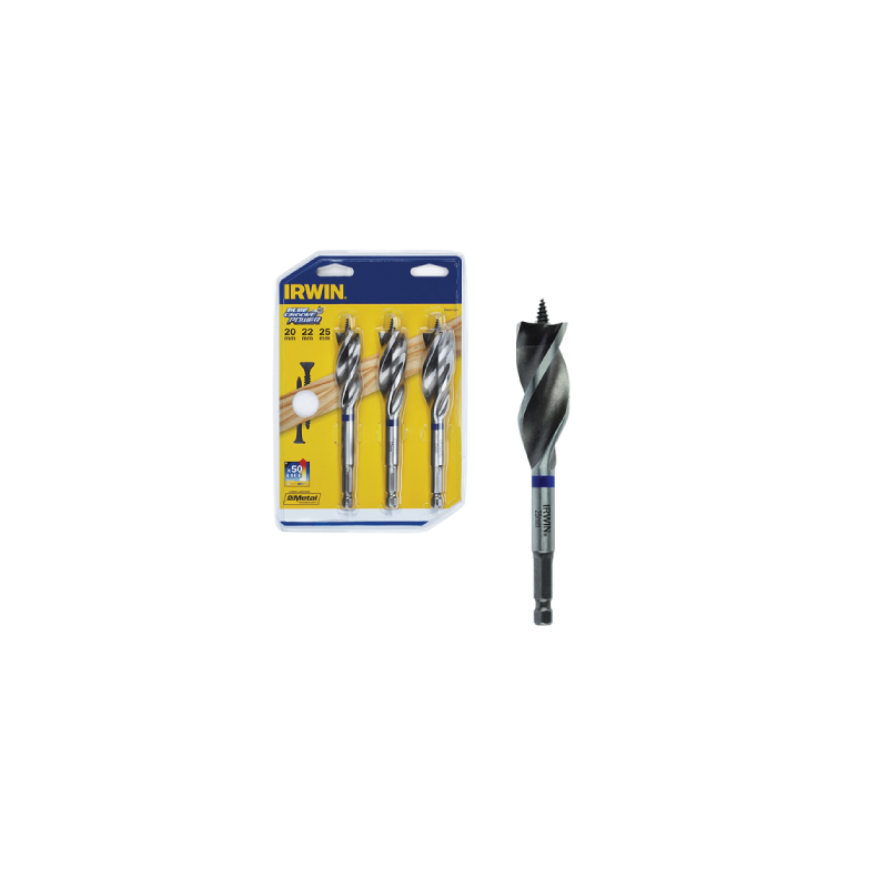 IRWIN BLUE GROOVE POWER Wood Bit Set 3pcs.