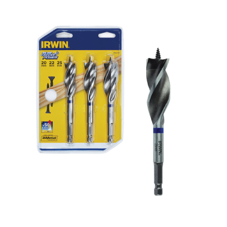 IRWIN BLUE GROOVE POWER Wood Bit Set 3pcs.