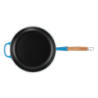 Cast Iron Frying Pan Wooden Handle 28cm - Azure