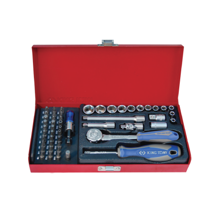 KING TONY 1/4' Socket Set Metric Size 51 (un.) 2551MR