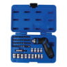 KING TONY Set with Articulated Ratchet Screwdriver 1/4' Bits and Sockets 55 Pieces