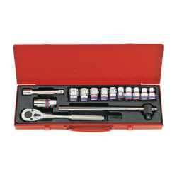 14PC 1/2" SOCKET SET METRIC 12PT CHROME