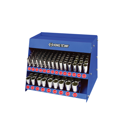 KING TONY Deep Socket Set on Shelf - 114 (un.)