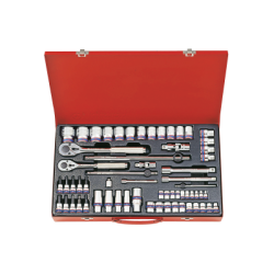 KING TONY 1/4'+3/8'+1/2' Socket Set 62 (un.) 9063MR