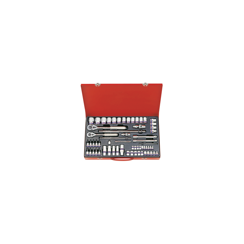 KING TONY 1/4'+3/8'+1/2' Socket Set 62 (un.) 9063MR
