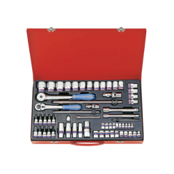 KING TONY 1/4'+3/8'+1/2' Socket Set 62 (un.) 9063MR01
