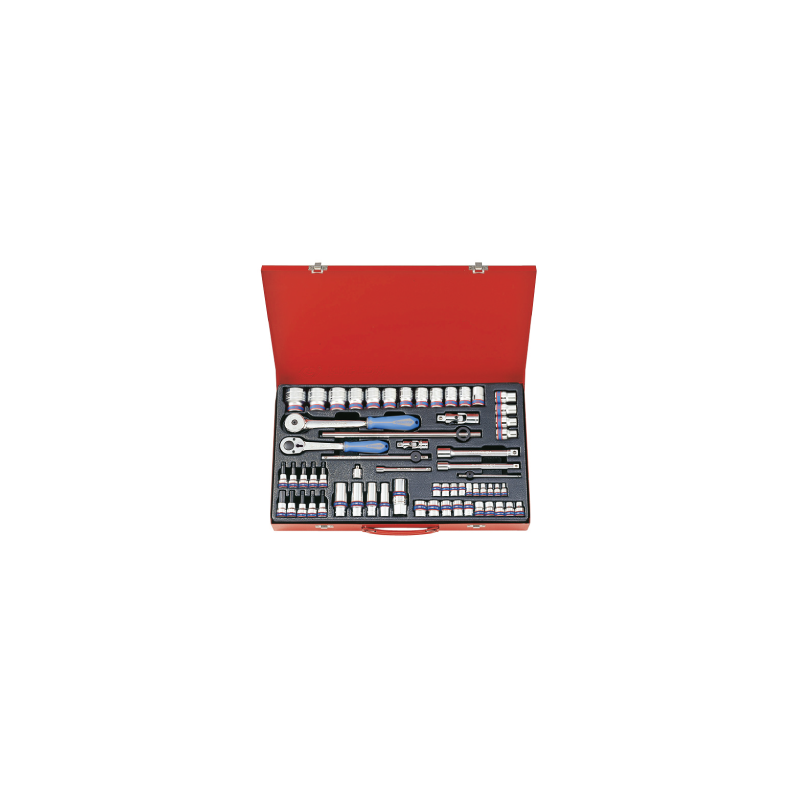 KING TONY 1/4'+3/8'+1/2' Socket Set 62 (un.) 9063MR01