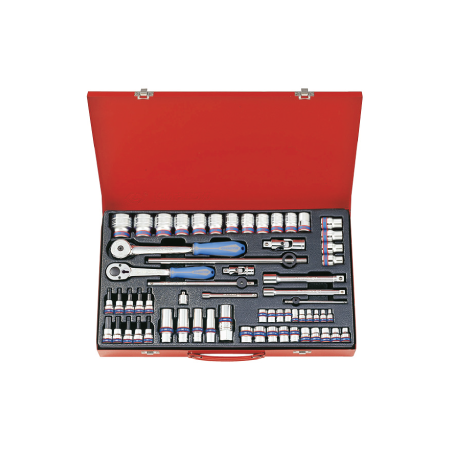 KING TONY 1/4'+3/8'+1/2' Socket Set 62 (un.) 9063MR01