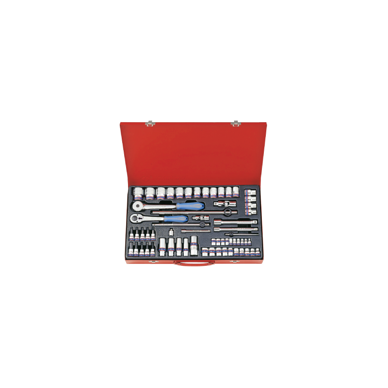 KING TONY 1/4'+3/8'+1/2' Socket Set 62 (un.) 9563MR01
