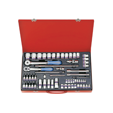 KING TONY 1/4'+3/8'+1/2' Socket Set 62 (un.) 9563MR01