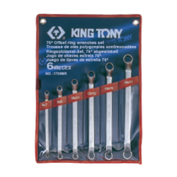 KING TONY 6 (un.) 75° Offset Ring Wrench Set 1706MR