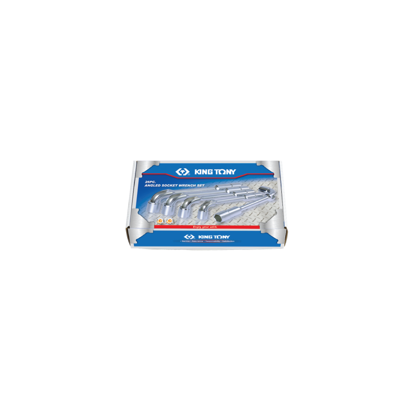 KING TONY 8 (un.) Angled Socket Wrench Set 1926MR