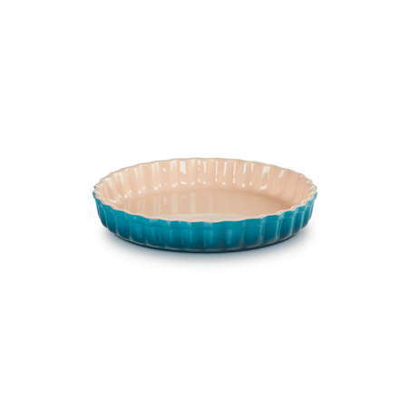 Stoneware Fluted Flan Dish 28cm Deep Teal - Heritage