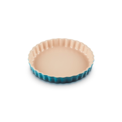Stoneware Fluted Flan Dish 28cm Deep Teal - Heritage