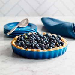 Stoneware Fluted Flan Dish 28cm Deep Teal - Heritage