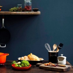 Stoneware Small Utensil Jar Black Onyx - Classic